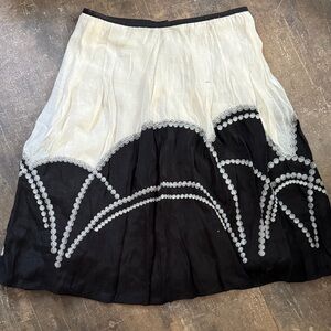 NIC+ZOE Black and Cream A-Line Skirt